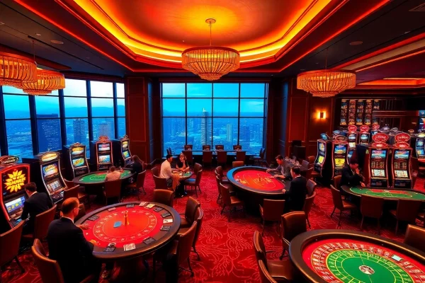 Players enjoying a thrilling game at a casino inspired by https://www.jun88.org/, highlighting excitement and luxury.