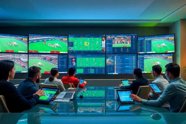 Dynamic sports betting interface representing 8xbet.com.se, showcasing live odds and user engagement.