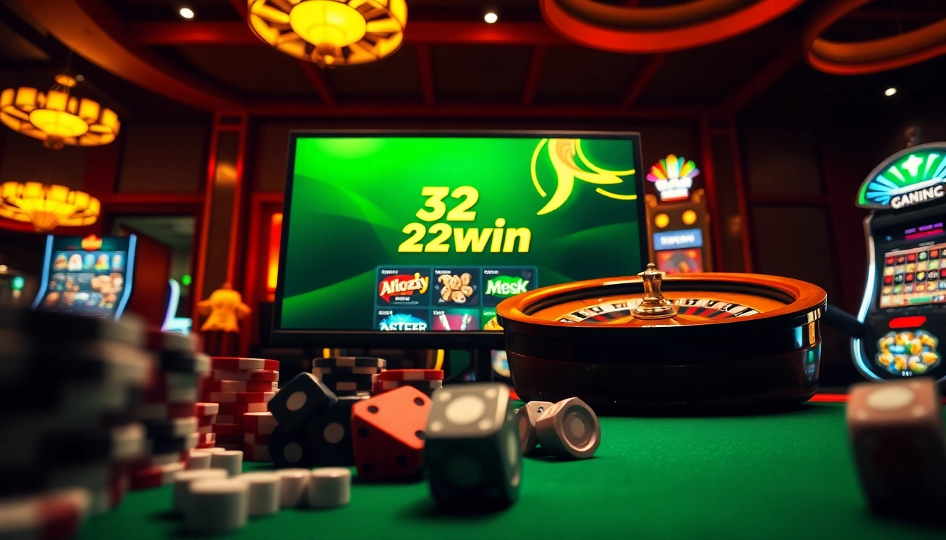 Experience the excitement of online gambling with tải 32win featuring vibrant casino elements.