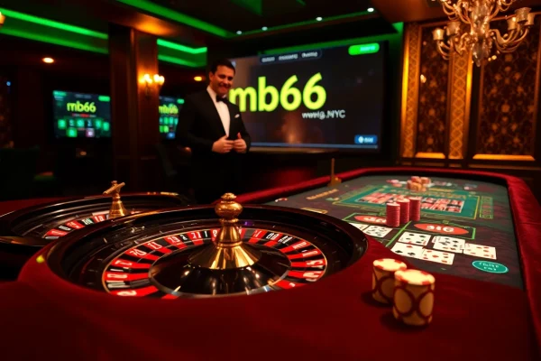 Experience the thrill of gambling at mb66.nyc with vibrant casino tables and professional dealers.