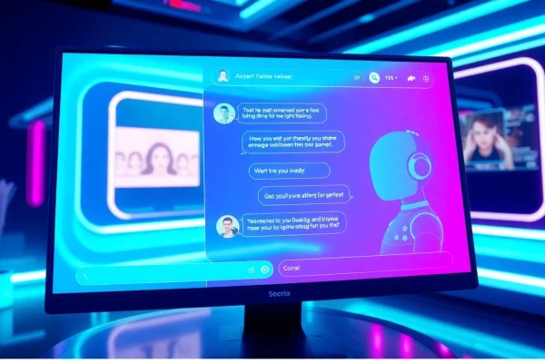 Interactive NSFW chat bot interface showcasing vibrant colors and engaging characters.