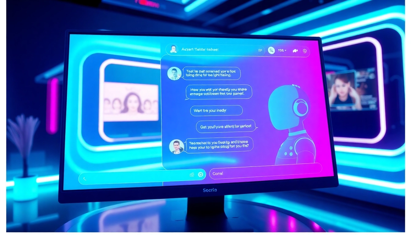 Interactive NSFW chat bot interface showcasing vibrant colors and engaging characters.