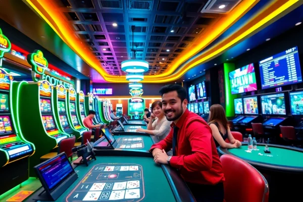 Experience the excitement of ev88win.live with vibrant casino visuals and engaging gaming elements.
