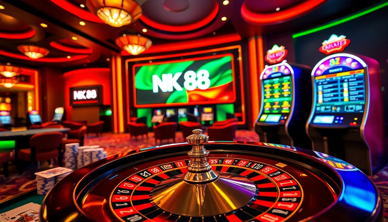 Experience the excitement of nk 88 with vibrant casino games and luxurious decor.