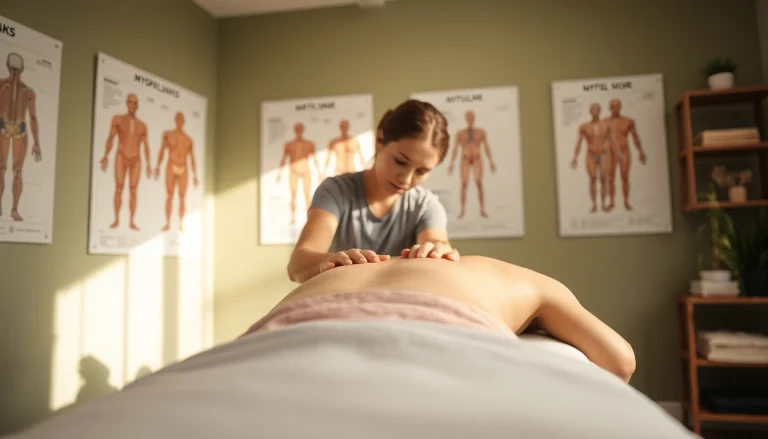 Myofascial release therapy session showcasing therapist's technique on a patient.